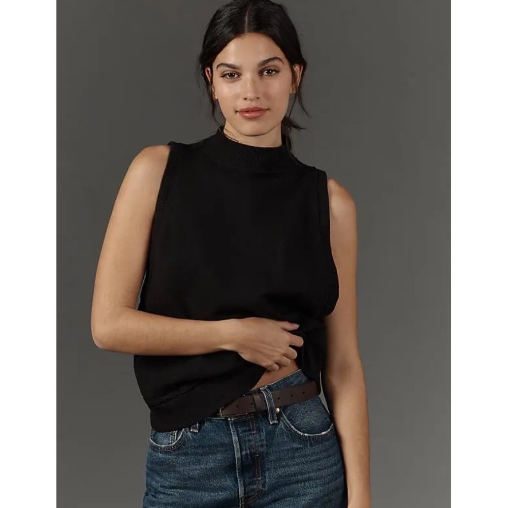 Pilcro by Anthropologie Black Tank with Side Cutouts